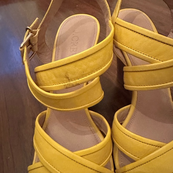 J Crew yellow heeled sandals. Size 8. - Picture 6 of 6